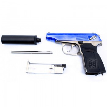 WE Makarov 654K with Silencer GBB Pistol (Silver)
