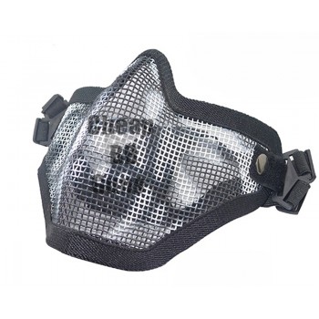 Big Foot V1 Strike Steel Half Face Mask (Two Belt Version - Skull) (Black)